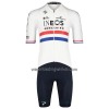 Set Fietsshirt + Korte Koersbroek 2022 INEOS Grenadiers Version Britse Kampioenschap Wit